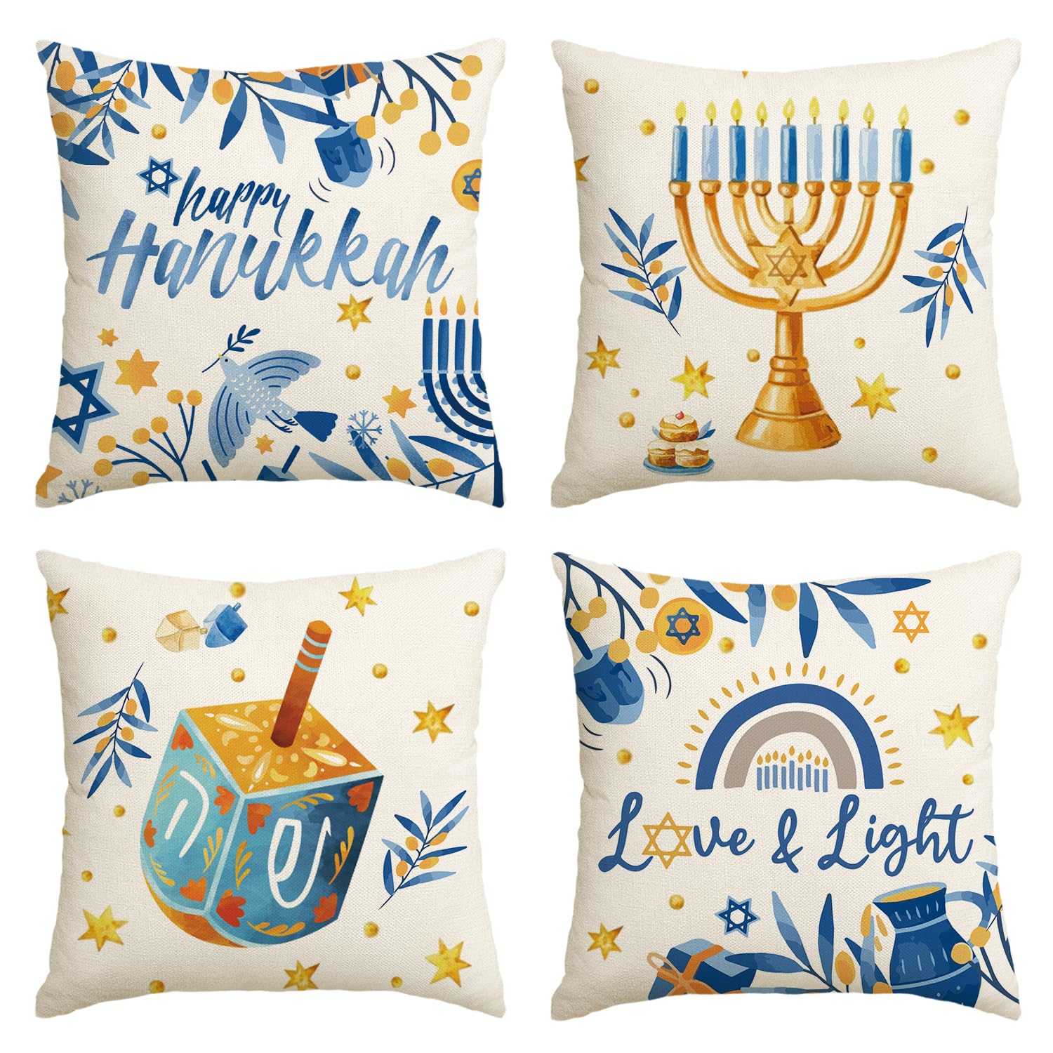 Housse de coussin Hanoucca Amour et lumière : le cadeau idéal