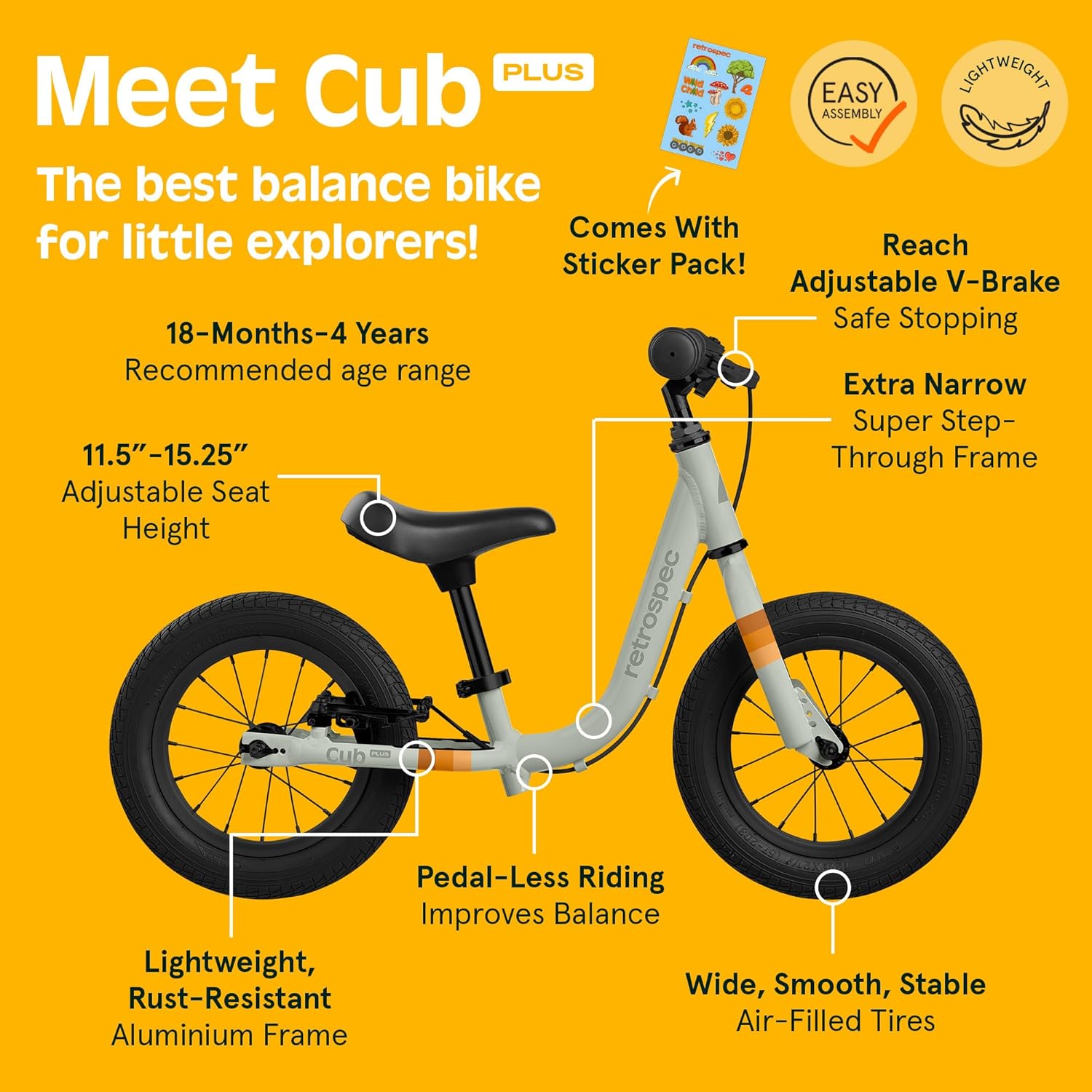 Retrospec Cub Plus Toddler Balance Bike for Boys & Girls Ages 18 Months image 2