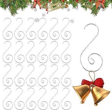 Ornament Hooks, Silver Christmas Ornament Hangers, 100 Pcs Christmas Ornament Hooks, Metal Hooks for Ornaments, Metal Wire Ornaments Hooks Anchors for Xmas Tree Xmas Balls Party Decorations