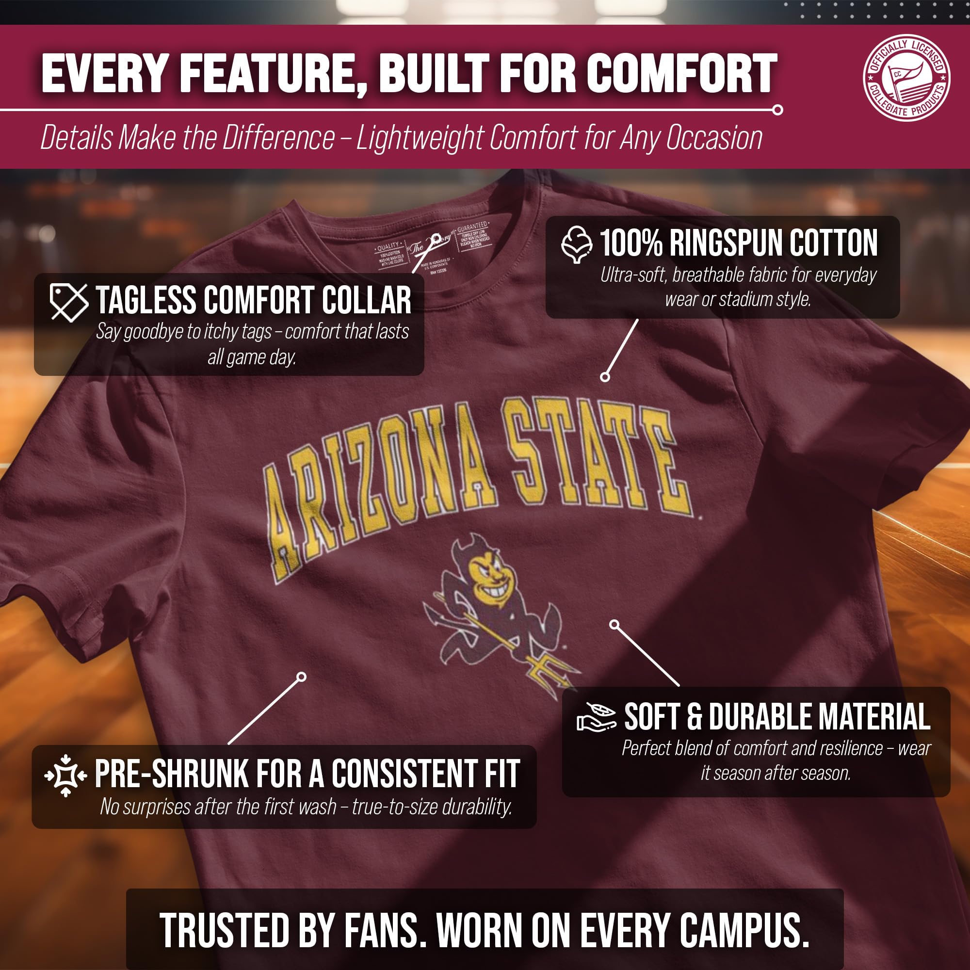Amazon | Arizona State Sun Devils Arch &ロゴGameday Tシャツ