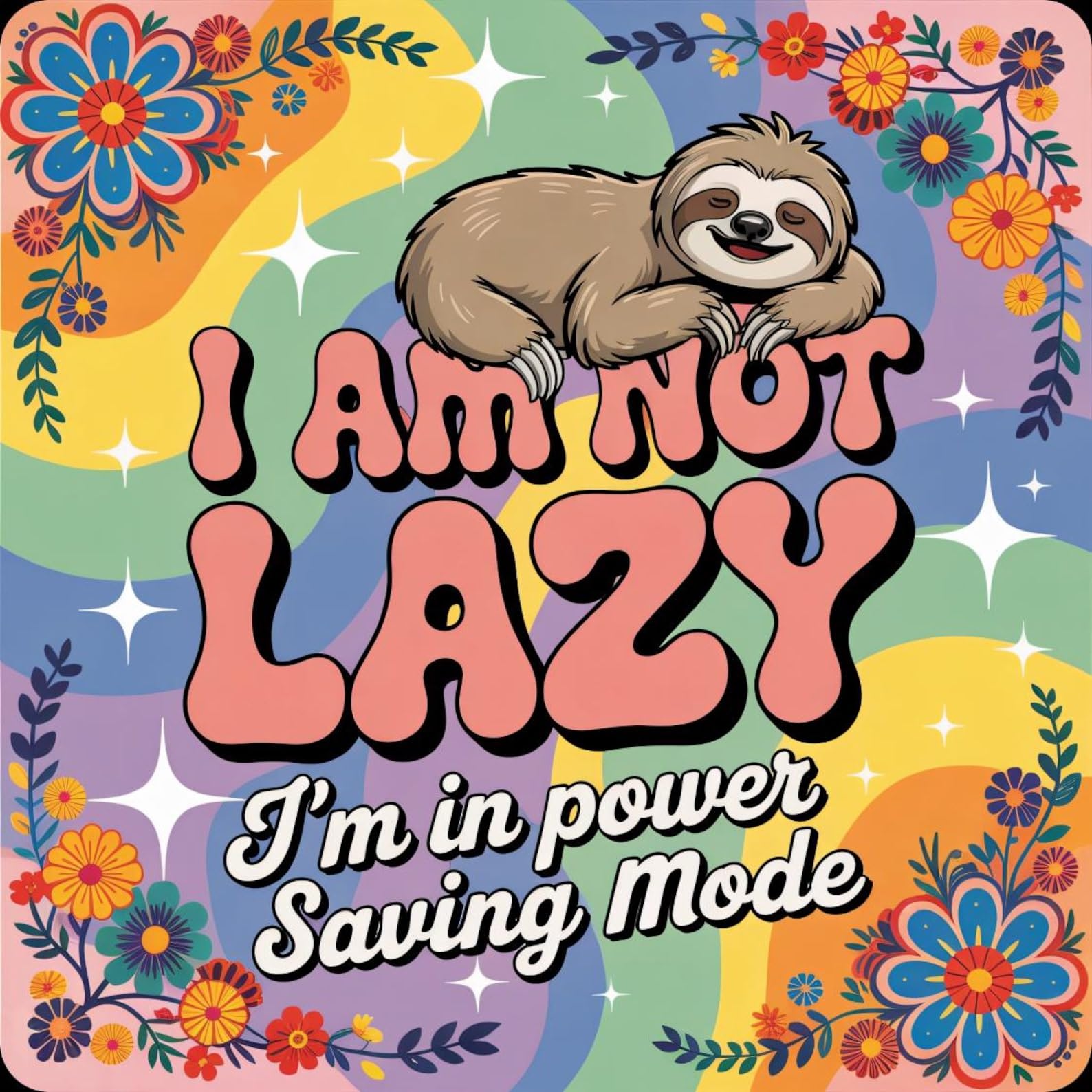 Half A Donkey Multicolor I'm Not Lazy ….Funny/Sarcastic Coaster