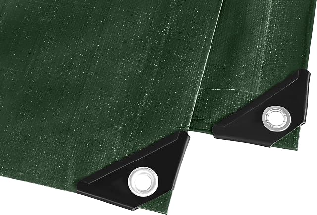GardenMate 260 gram/square metre 2mx3m / 6.5ftx10ft Heavy Duty Green Tarpaulin Waterproof Heavy Duty Tarp Sheet - Premium quality cover