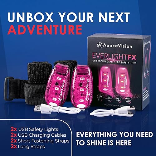 Miniatura 2 de EverLightFX - Luz LED de seguridad recargable por USB (paquete de 2) por Apace, luz trasera de bicicleta súper brillante funciona brillantemente