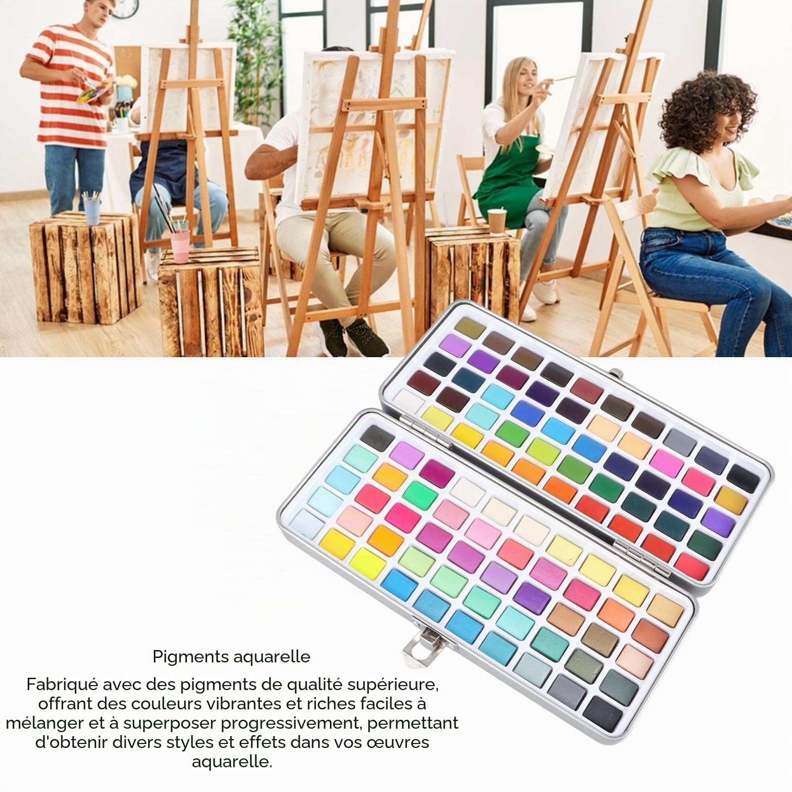 Set de Peinture Gouache en Gelée, 100 Couleurs, Kit de Peinture Aquarelle Opaque pour Artistes, Étudiants et Enfants