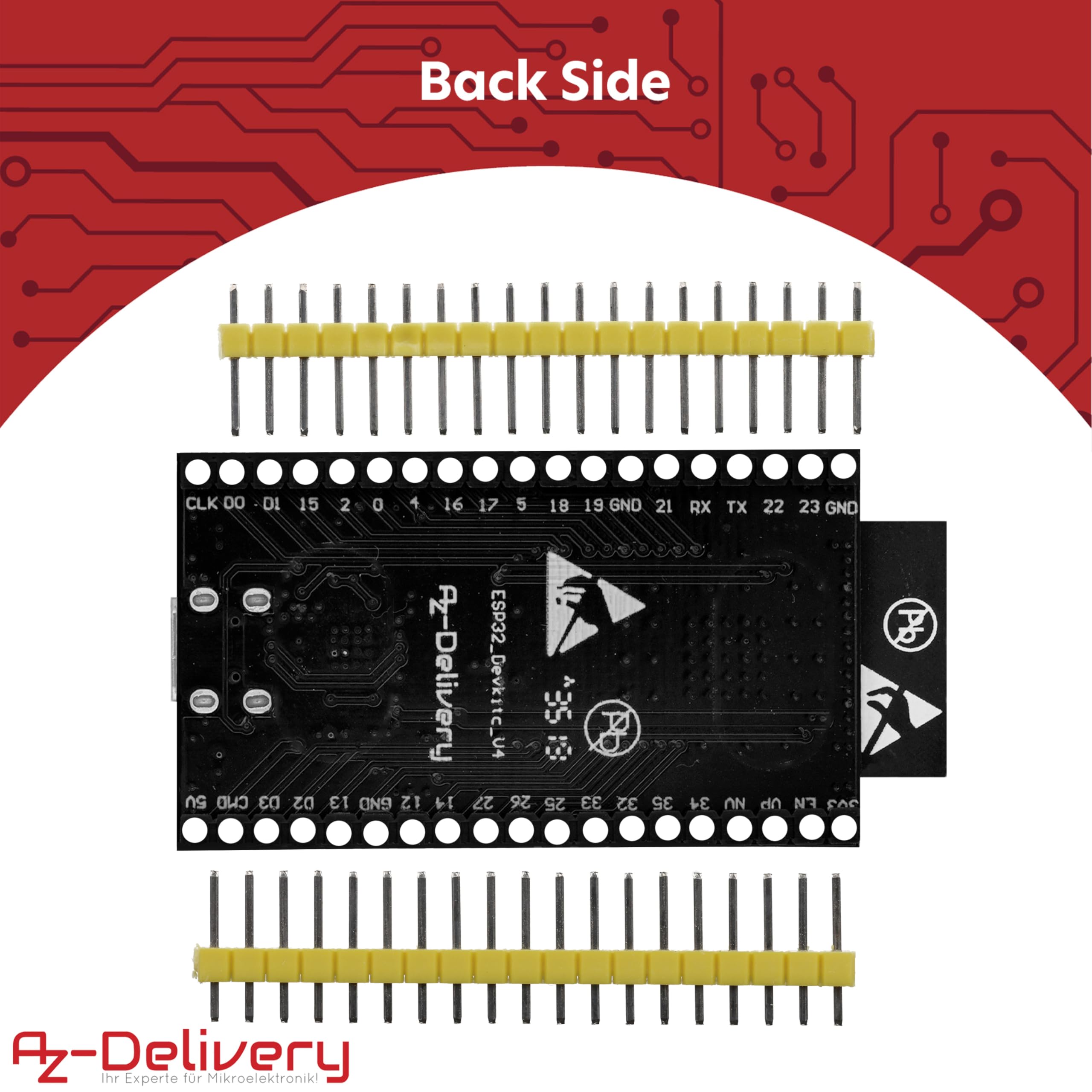 AZDelivery 5 x ESP32 Board Dev Kit C V4 NodeMCU WLAN WiFi Development