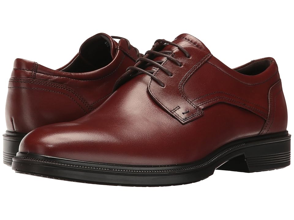 

ECCO Lisbon Plain Toe Tie (Cognac) Men's Plain Toe Shoes, Tan