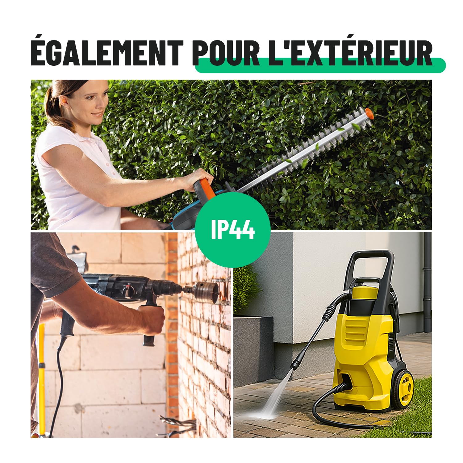 Fiche femelle en caoutchouc anti courbures 250V 16A IP20 noire