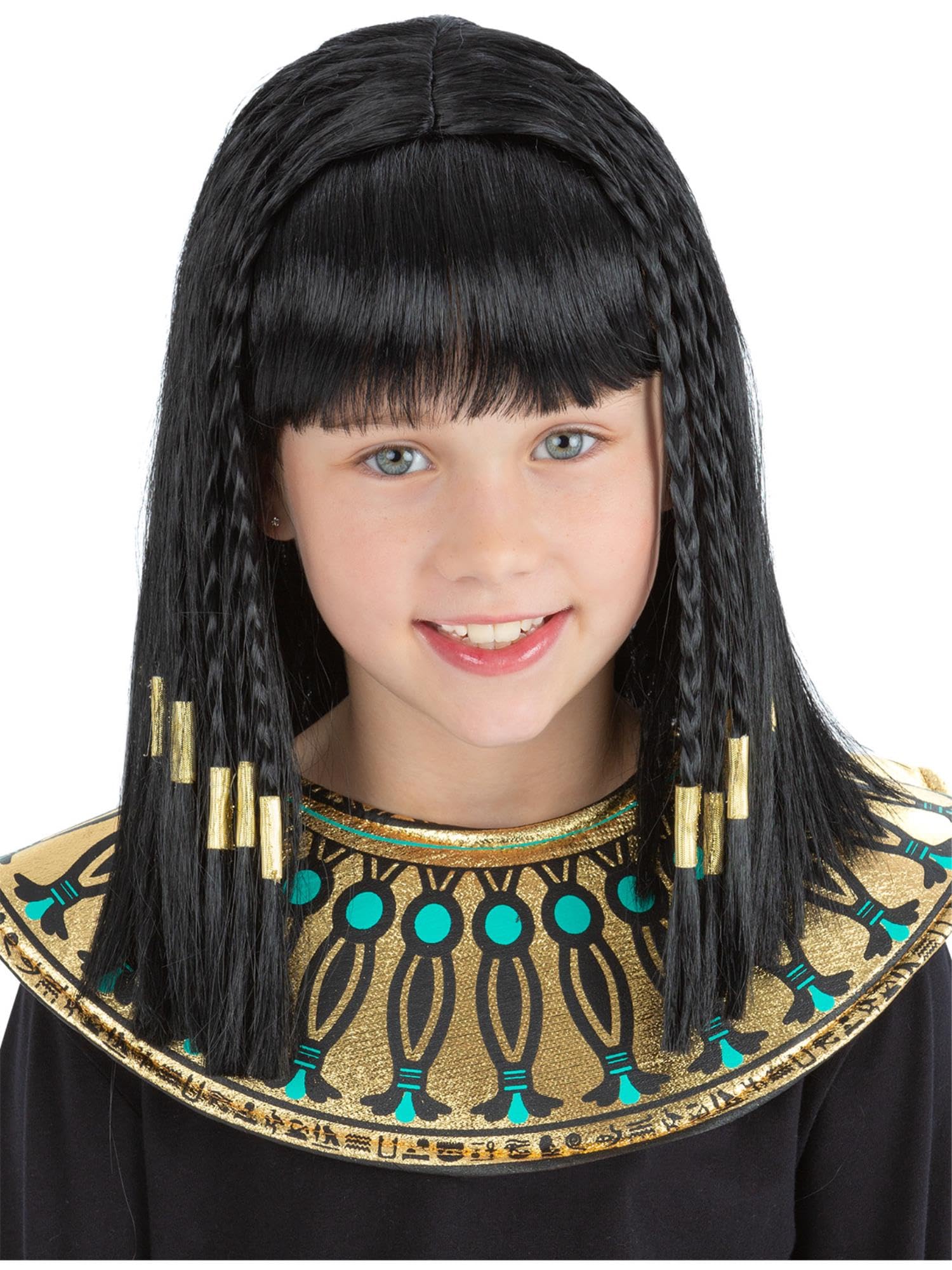 Smiffys Cleopatra Wig, Girls Fancy Dress, Child Dress Up Wigs