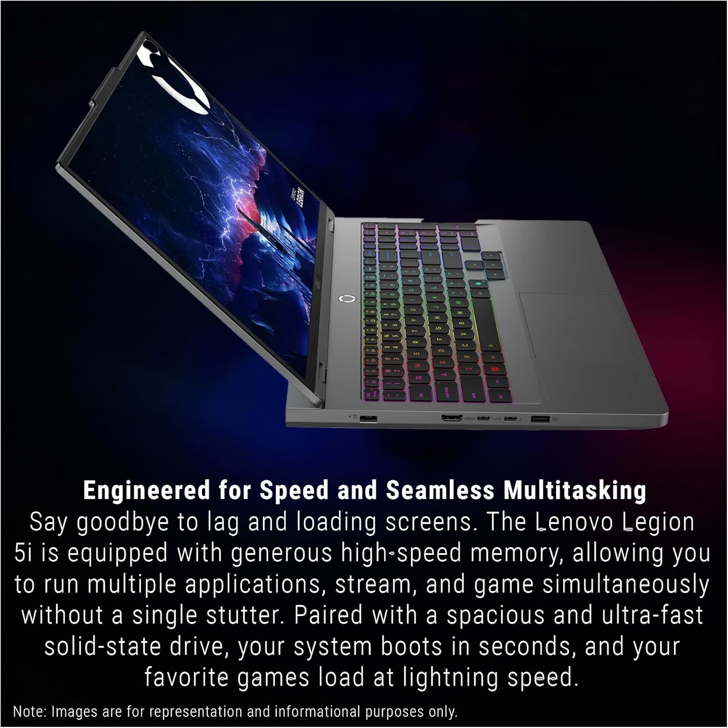 Lenovo Legion 5i Gaming Laptop, Intel Ultra 9-275HX, 64 GB DDR5 RAM, 2 TB PCIe SSD, 16" WQXGA (2560x1600) Display, Nvidia G-Force RTX 5060, 24-Zone RGB Backlit Keyboard, W11 Pro, Gray