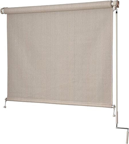 Miniatura 2 de Persianas solares para exteriores y exteriores con manivela sin cables, para patio, césped, pérgola, jardín, porche, cabaña, cenador, casa de