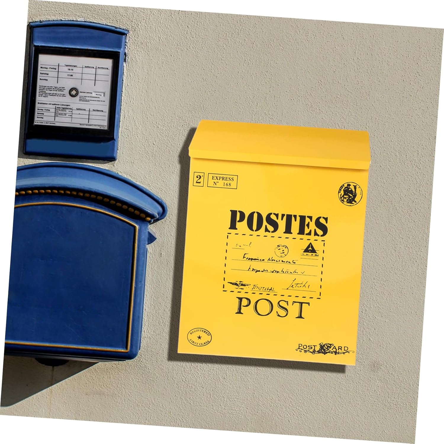 Homoyoyo Lockable Wall-Mounted Letter Box Mailbox for Outdoor Use Versatile Storage for Mail Donations and Suggestions Retro Style Key Lock Space-efficient Design