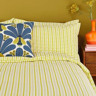 Orla Kiely Bed Linen TINY STEM Yellow 100% Cotton Bedding Duvet Set - Kingsize ( 230cm x 200cm )