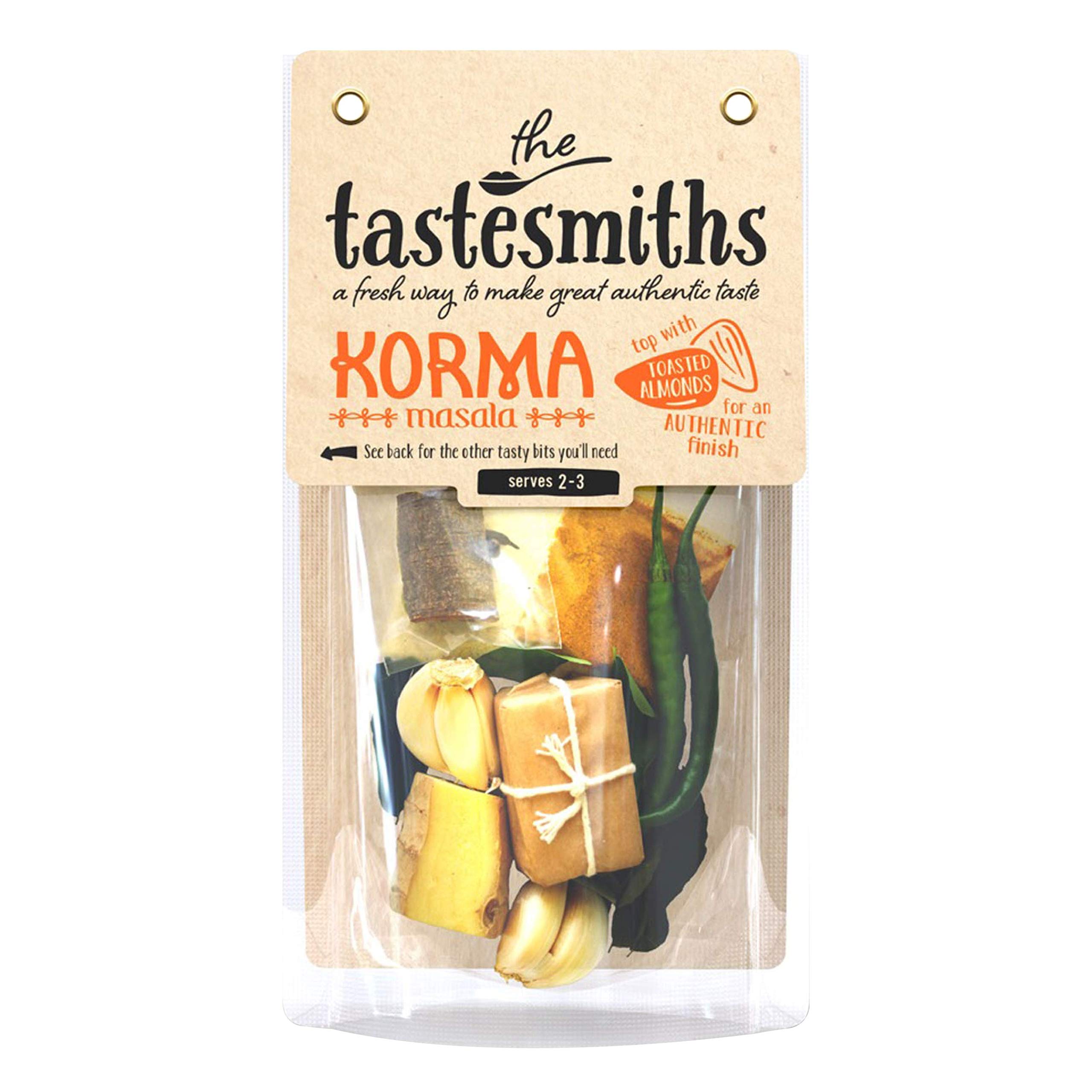 Korma Masala Tastesmiths DIY Curry Kit with Fresh Ingredients to Make an Authentic Indian Curry Recipe and Heat Guide Included | Serves 2-3