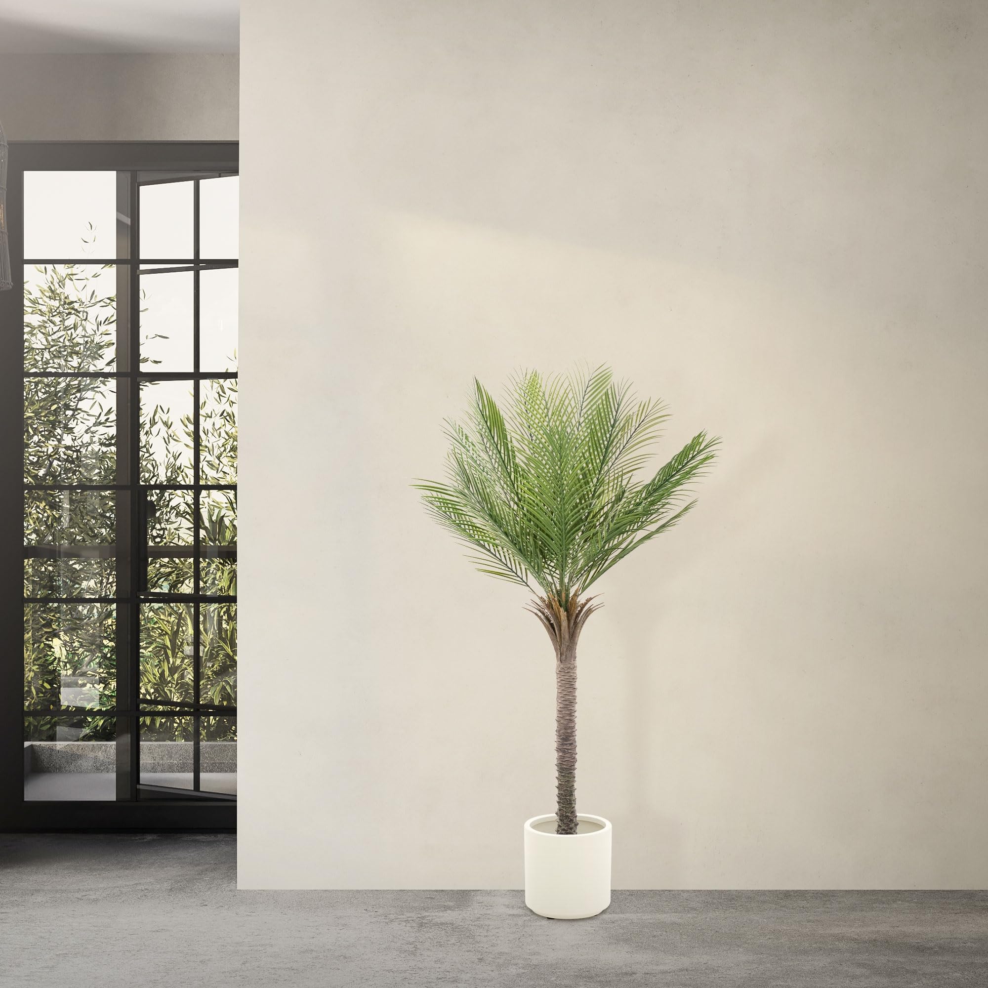 ML-Design Palma Artificiale 150 cm Piante Artificiali Grandi Piante Finte Tropicale Pianta Artificiale Decorazione in Plastica in Vaso per Interni/Esterni Albero Artificiale Come Vero per Soggiorno