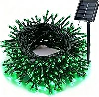 Vista 12 de Luces solares de Navidad para exteriores, tira de luces de 33 pies con 100 luces LED de hadas solares, 8 modos, luces impermeables para Navidad