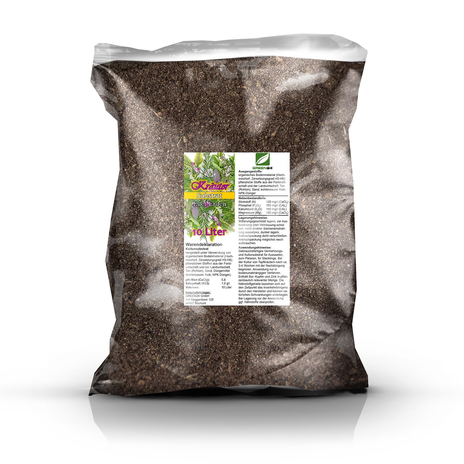 Krutererde 10 Liter - organisches Pflanzsubstrat fr Krutergarten,  Kchenkruter, Balkon & Topf. Nhrstoffreiche Erde fr Basilikum,  Petersilie, Thymian, Minze & mehr - Profi Linie Substrat : Amazon.de: Garten
