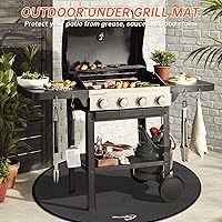 Vista 9 de DocSafe Tapete redondo para debajo de la parrilla de 60 x 60 pulgadas, tapete grande de 4 capas para hoguera, tapete ignífugo con protector