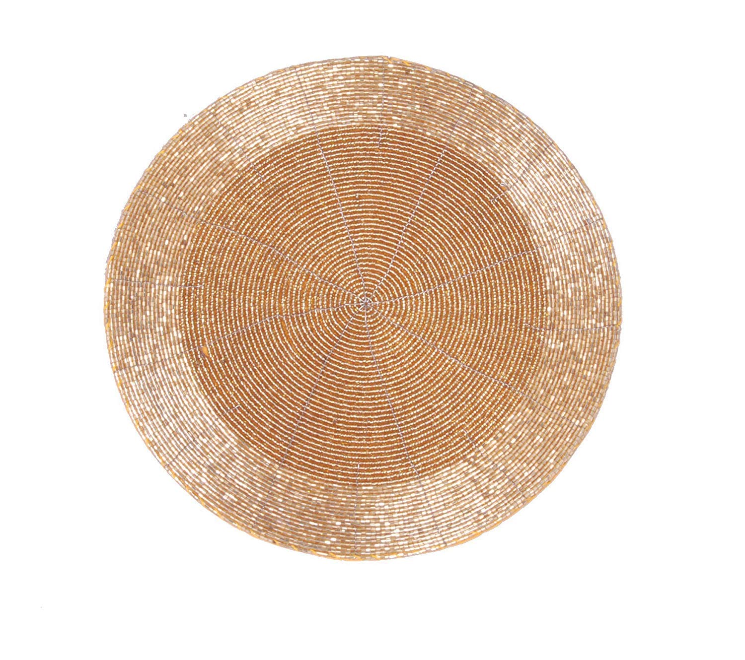 SIMPI HOME DECOR Glass Beads and Polyester Fabric Round Handmade Placemat (Light Gold, 12 Inches) SHD7 (B07H6FWR1Q) Amazon Price History, Amazon Price Tracker