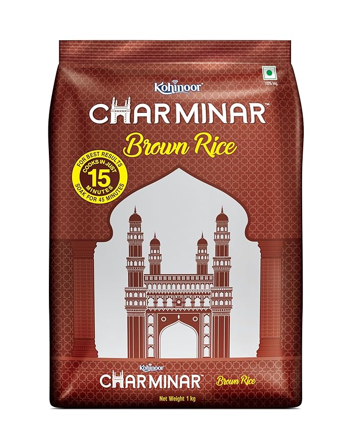 Charminar Brown Rice, 1 Kg | High-Fibre, Nutty & Wholesome Grains | Healthy & Balanced Meals