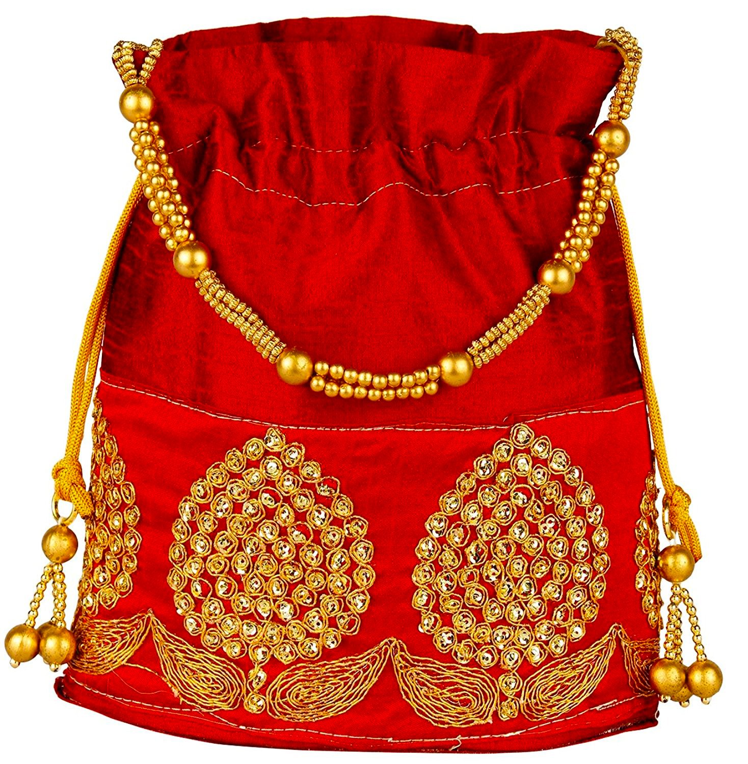 Rajasthani Potli Bag For Wedding Satchel Bag For Women And Girls Red-image-22