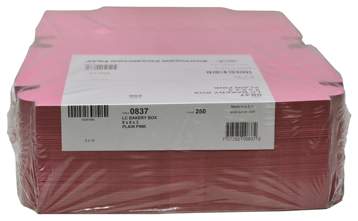 Onе-Dау Sаlе: Uр tо 50% оƒƒ Southern Champion Tray 0837 Pink Paperboard Non-Window Lock-Corner Bakery Box, 8 Length x 8 Width x 3 Height (Case of 250)