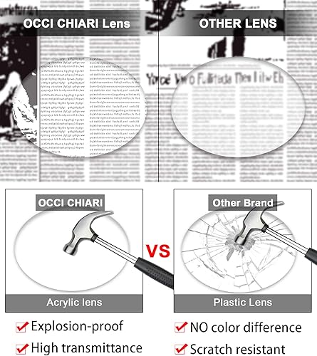 Miniatura 3 de OCCI CHIARI Lentes de lectura ligeros de 2.75 pulgadas, para mujer, gruesos, 275 para mujer, lentes transparentes (1.0 1.25 1.5 1.75 2.0 2.25 2.5