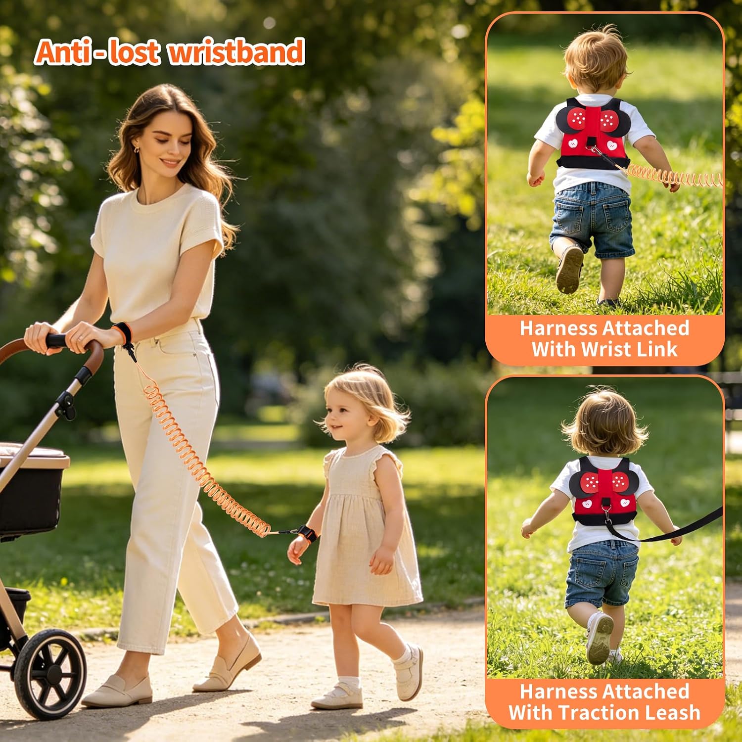 Toddler Harness Leash Anti-Lost, Child Safety Wrist Link, 4 in 1 Kids Leash Walking Belt for Girls & Boys Travel, Adjustable Chest & Shoulder Straps for Kids Outdoor Walking image 4