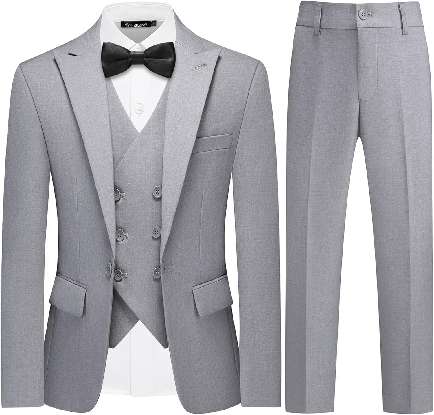 Boys Slim Fit Suit 5 Pieces Ring Bearer Outfit for Kids Teen Tuxedo Suit Set for Wedding Party