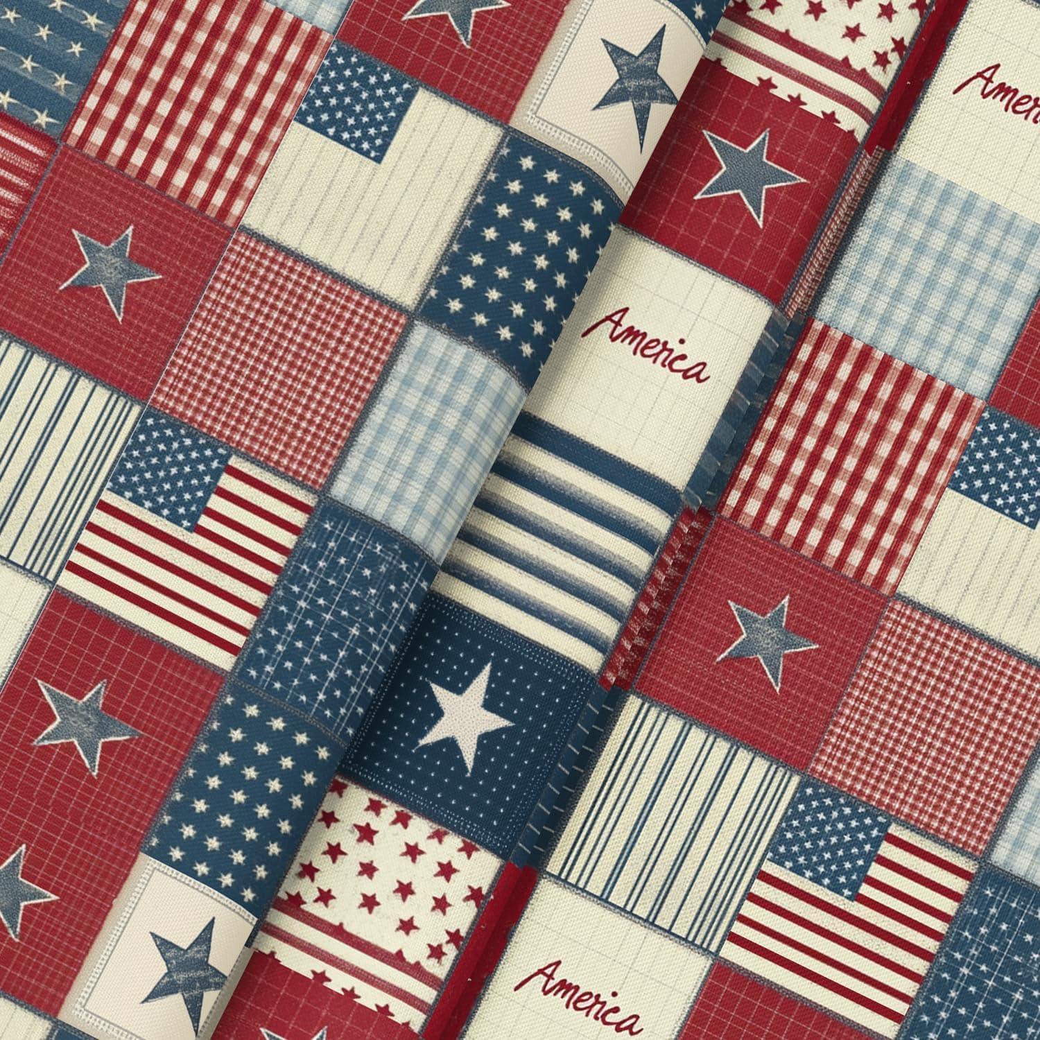 Horaldaily 4th of July Tablecloth 60×120 Inch Rectangular, Veterans Day Decorations Table Cloth American Flag Collage Table Cover Patriotic Party Supplies for Home Dining Room Kitchen