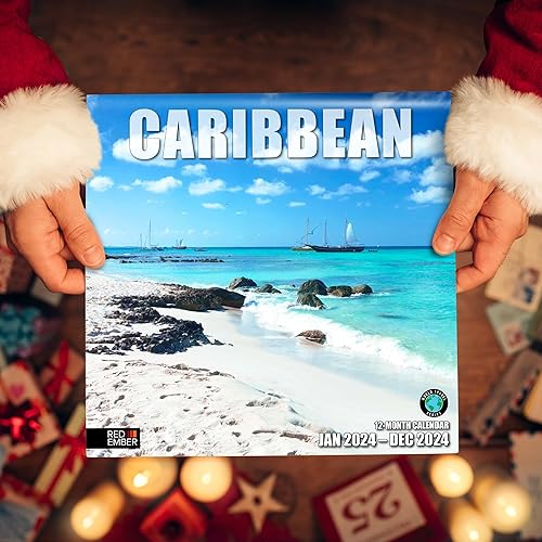 Miniatura 6 de RED EMBER Caribbean - Calendario mensual de pared colgante 2024  12 x 24 pulgadas abierto  Papel grueso y resistente  Regalo  Hermosa fotografía