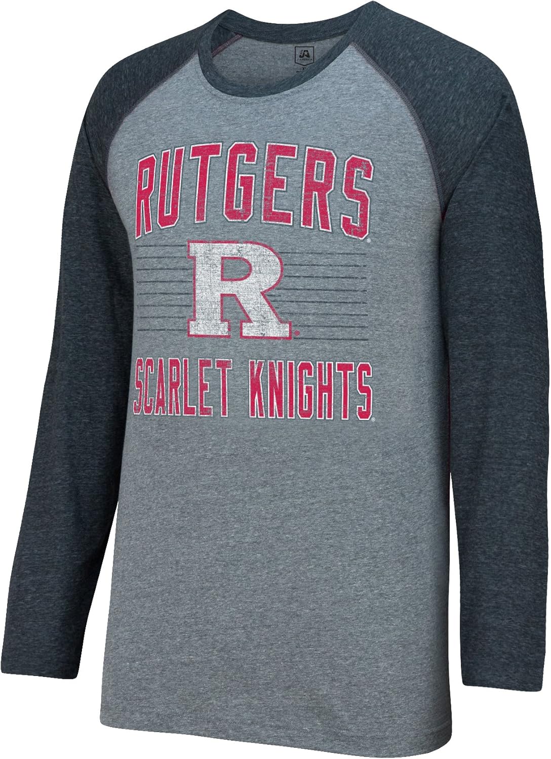 NCAA Rutgers Scarlet Knights Men's AAA Tee Baseball Tee, Large, Graphite Heather