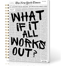Retro Black and White Newspaper Notebook Journal, What If It All Works Out Journal, School and Office Supplies-Preppy Stuff, Coquette Stuff Trendy Hardcover Spiral Notebook 5.5x8.3