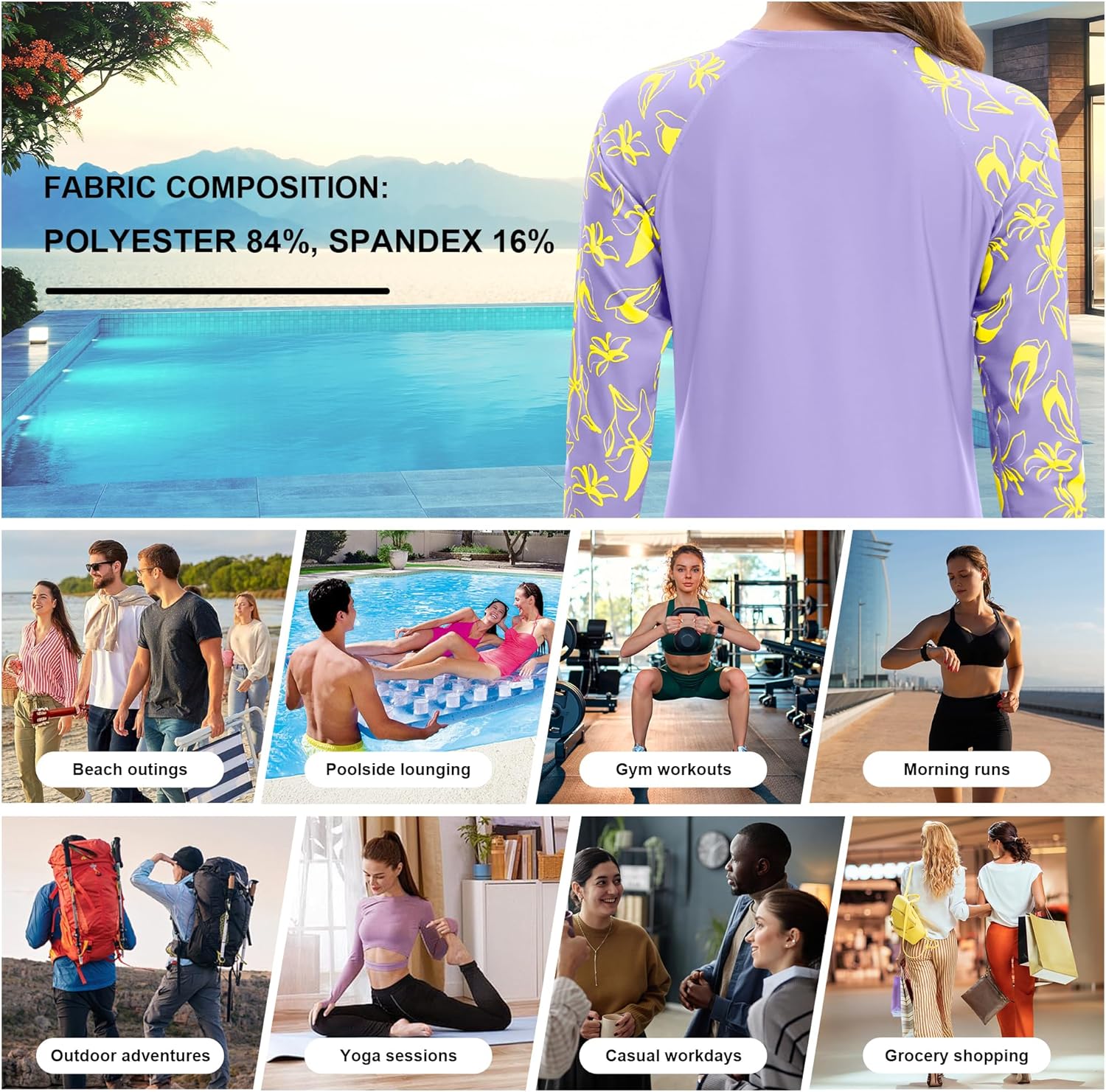 Women Long Sleeve Rash Guard Swimsuit UV UPF 50+ Half Zip Sun Swim Shirt Quick Dry Swimwear Top - Image 6