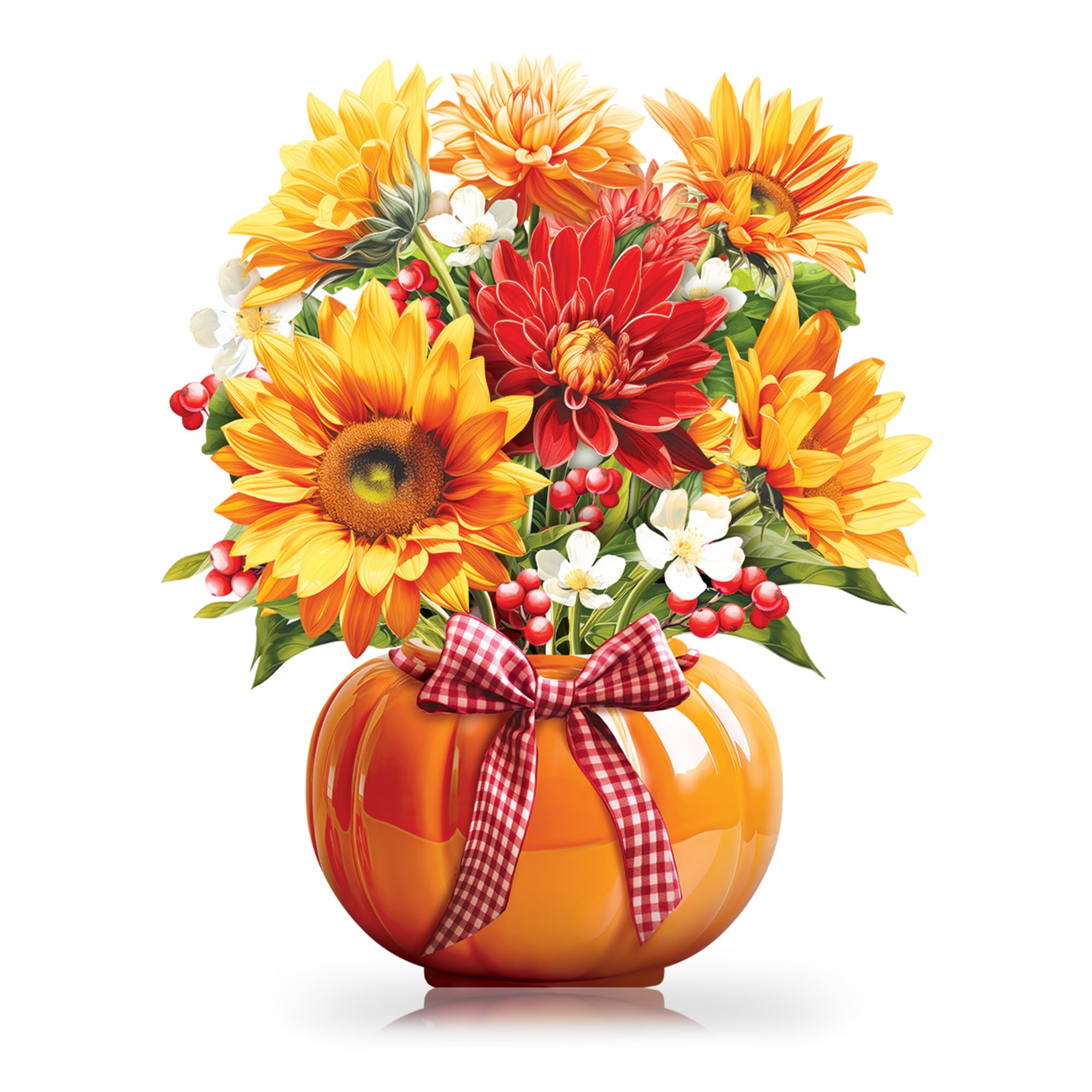 Paper Pop-Up Flower Card, Sunflower and Chrysanthemum, Forever Flowers Bouquet 3D Popup Greeting Cards, Blank Note Envelope, Birthday Gift Cards, Mother's Day, Holiday Decorations