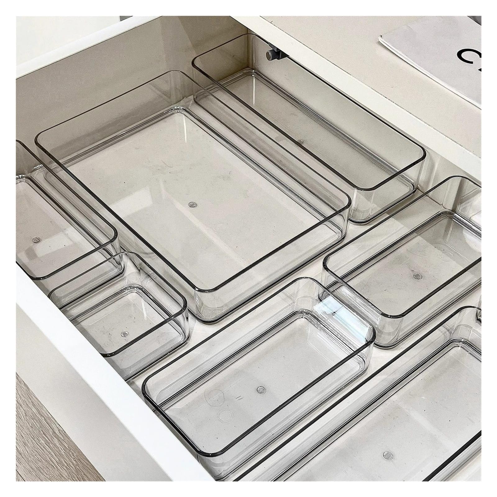 Bghyjkol Style-A-S Drawer Organiser 4Pcs Desk Drawer Organizers Set