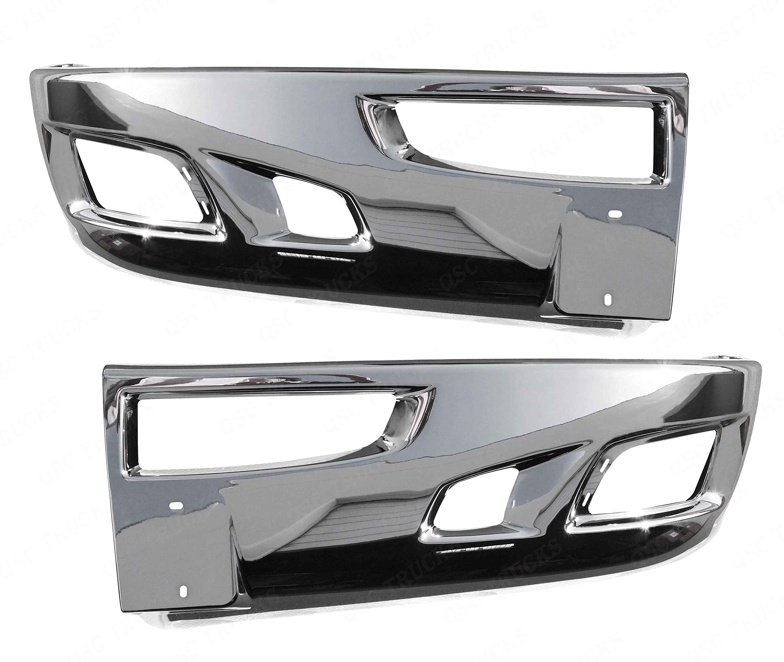 QSC Truck Parts Chrome Bumpers Full LED Fog Light Left & Right Side Bezel for Kenworth T660