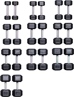 Rep 5-50 lb Rubber Hex Dumbbell Set, Low Odor