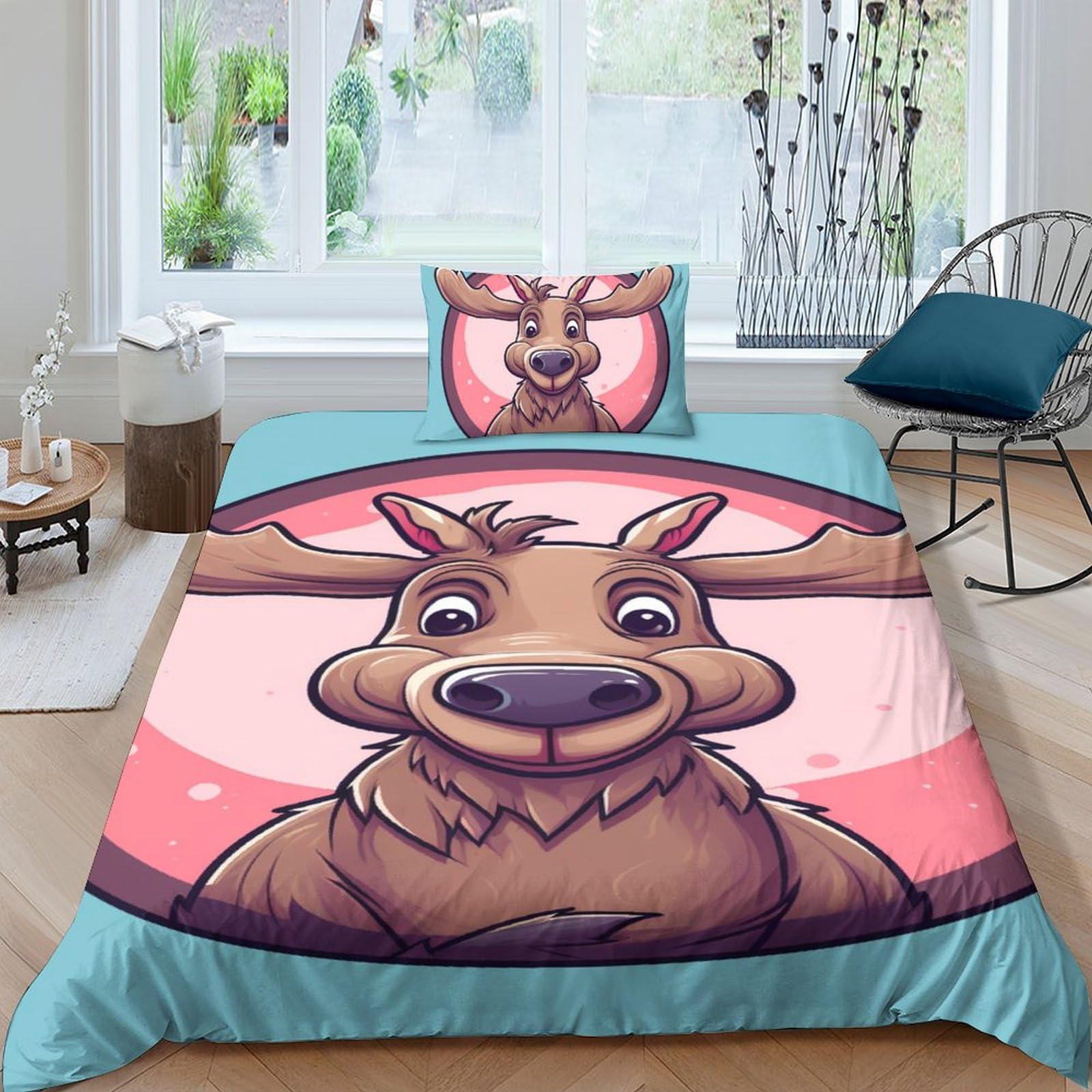 Housse de couette Christmas Elk hypoallergénique pour protéger la peau sensible des enfants