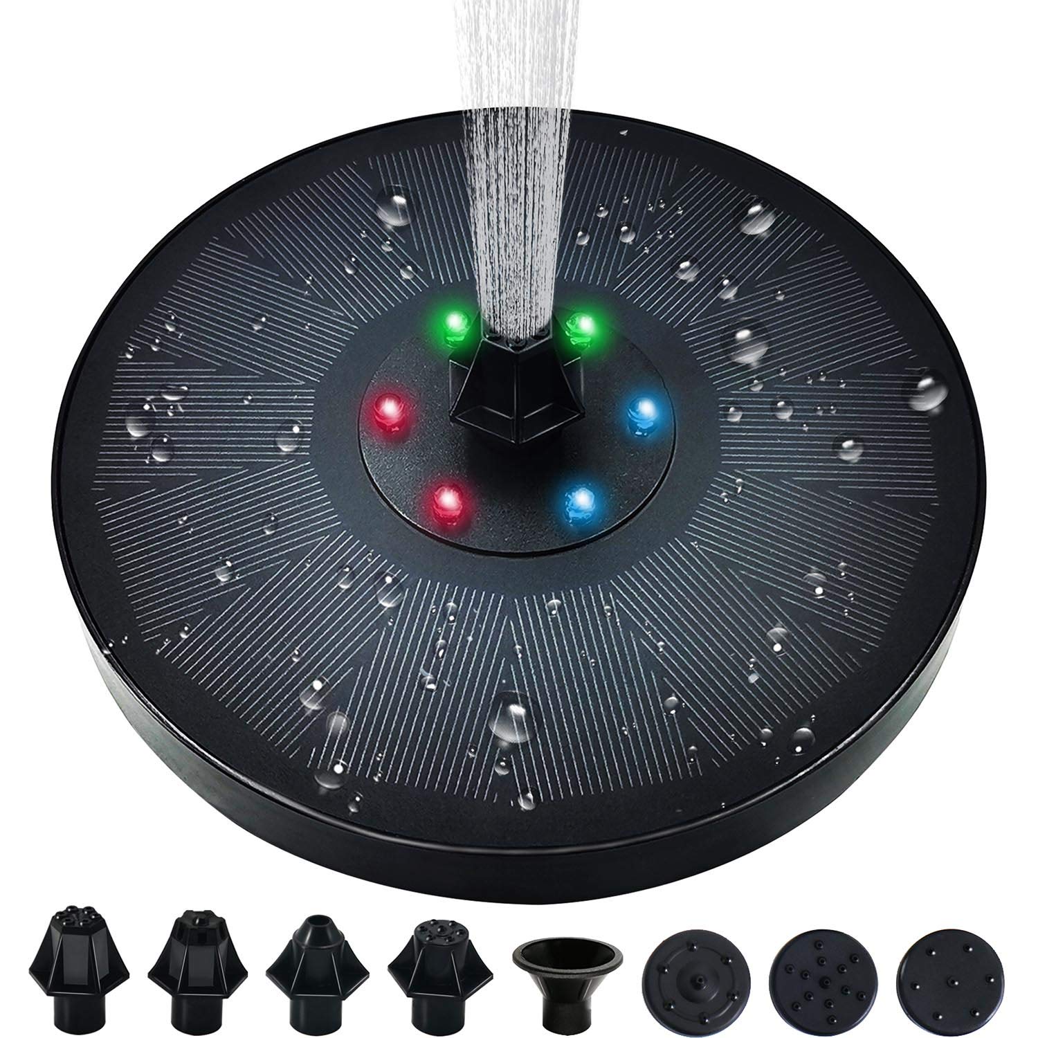 Buy Solar Powered Water Fountain with LED lights, Upgraded 3W Water