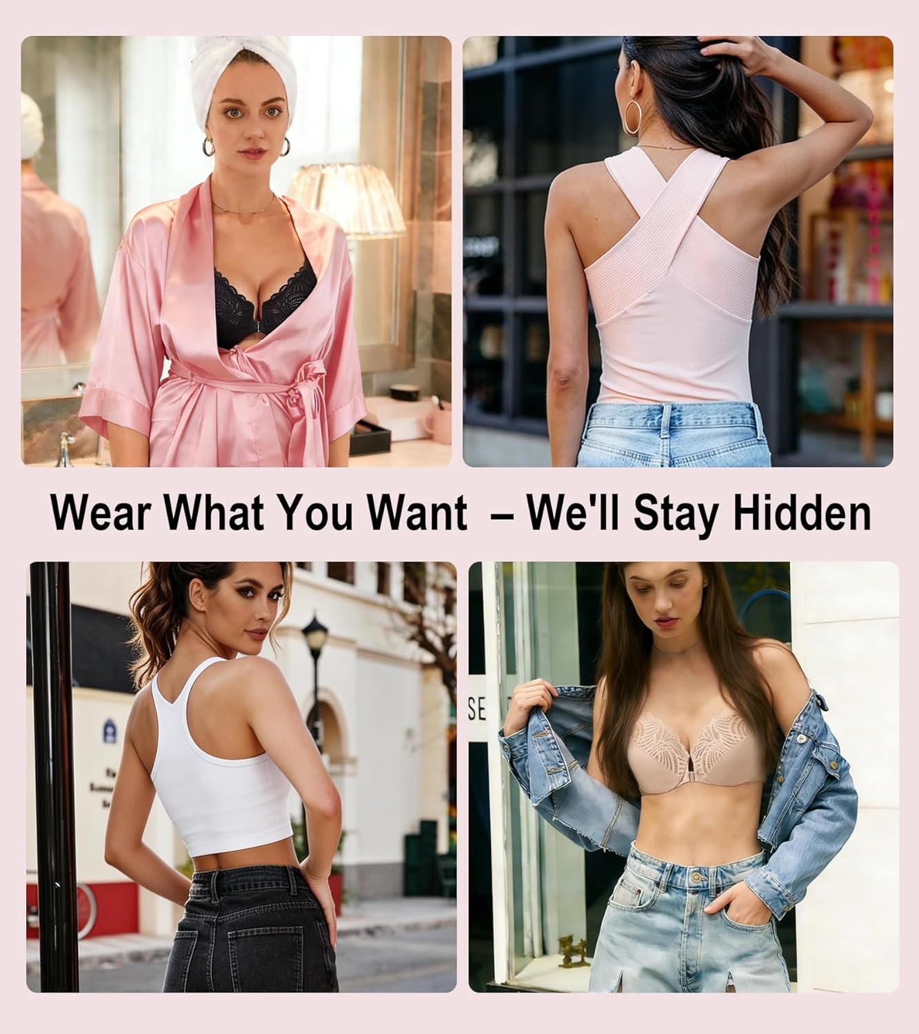 HACI Women's Front Closure Bra Underwire Unpadded T-Back Plus Size Lacy Full Coverage Racerback T-Shirt Unlined - Image 5