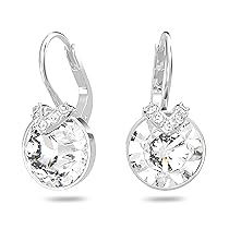 Swarovski Orecchini pendenti Bella V, Taglio Round, Bianchi, Placcato rodio