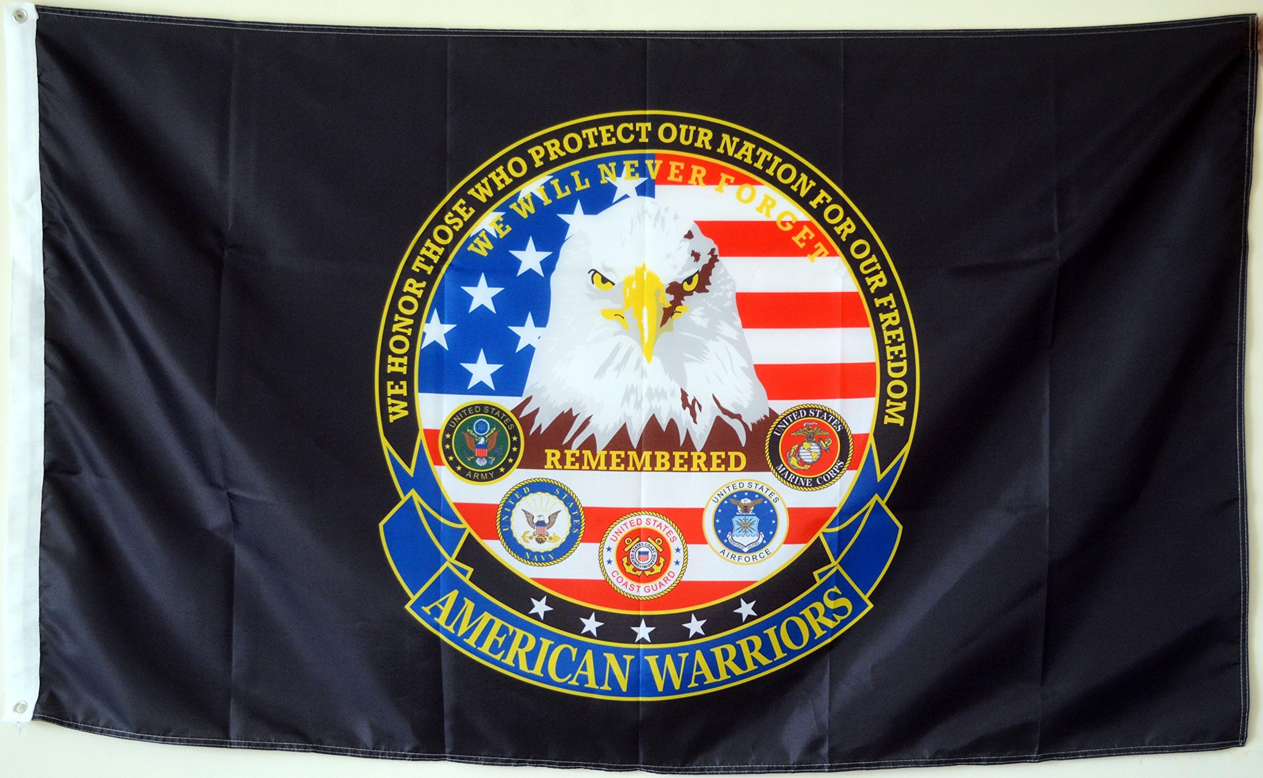 Army Circle Logo Flagge Schwarz 3x5 Fuß Banner Militär Mann Höhle
