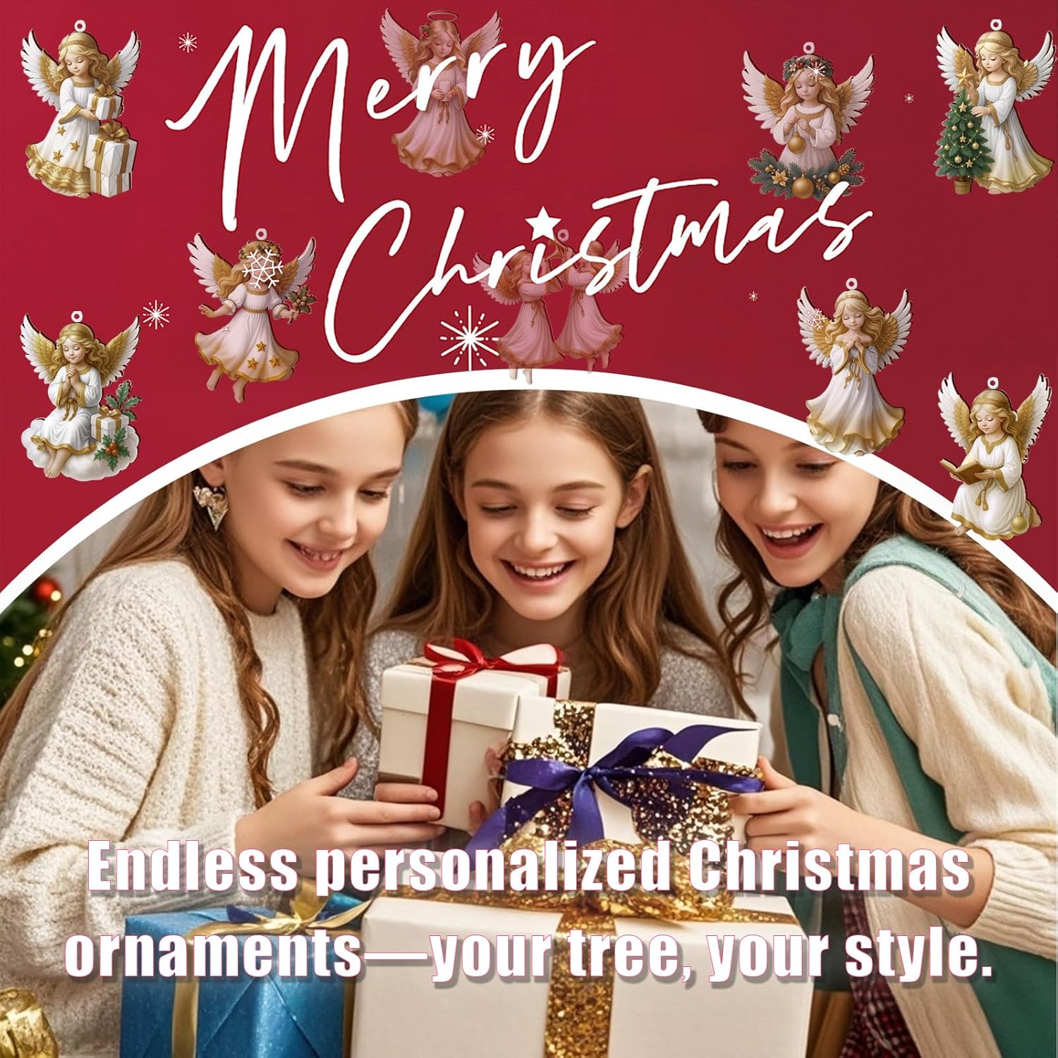 12 PCS Wooden Angel Christmas Ornaments, Vintage Style Religious Christmas Hanging Decor for Xmas Tree, Rustic Home & Holiday Decor - Image 6