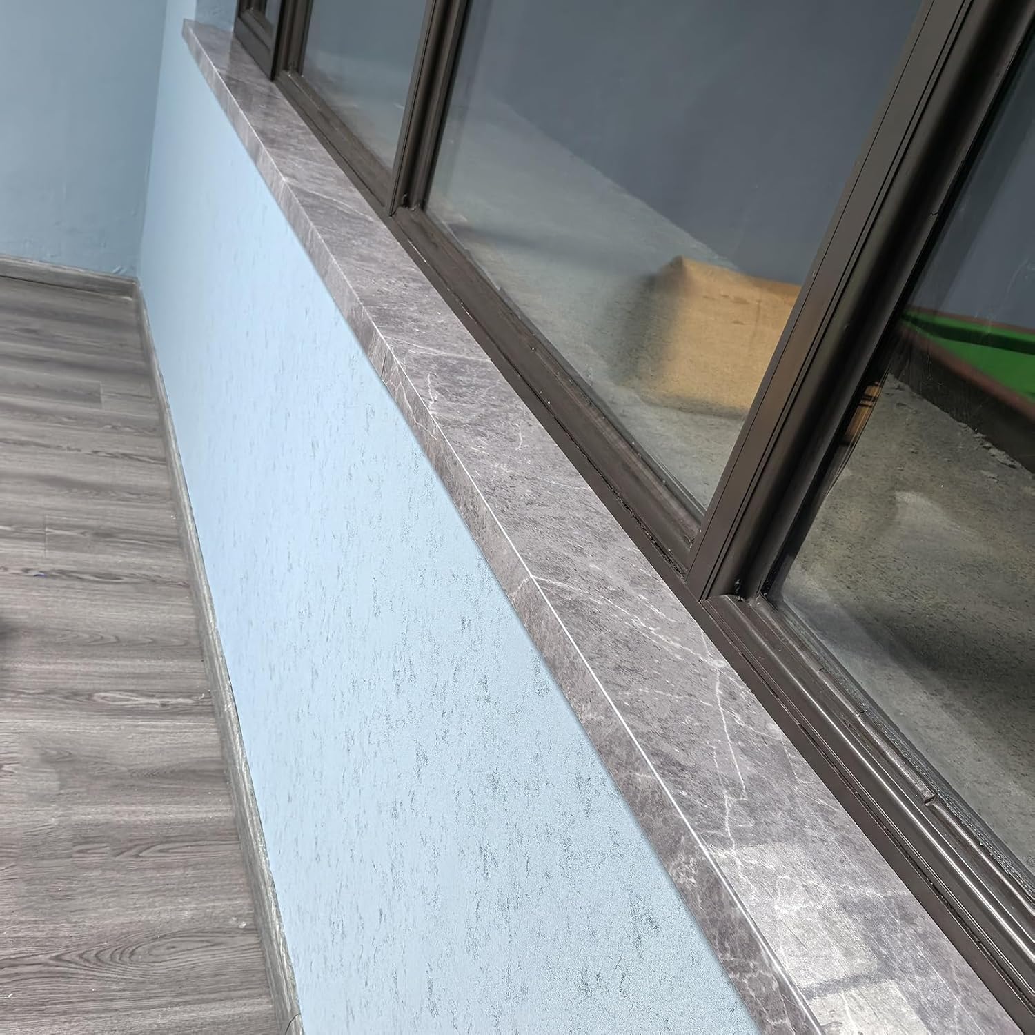 Marble-Style Dark Grey Window Sill Cover - Decorative Bay Window Protector for Bathroom & Kitchen, Replacement Panel (80cm x 10cm / 31.5" x 4") - Stylish Finish & Durable Design