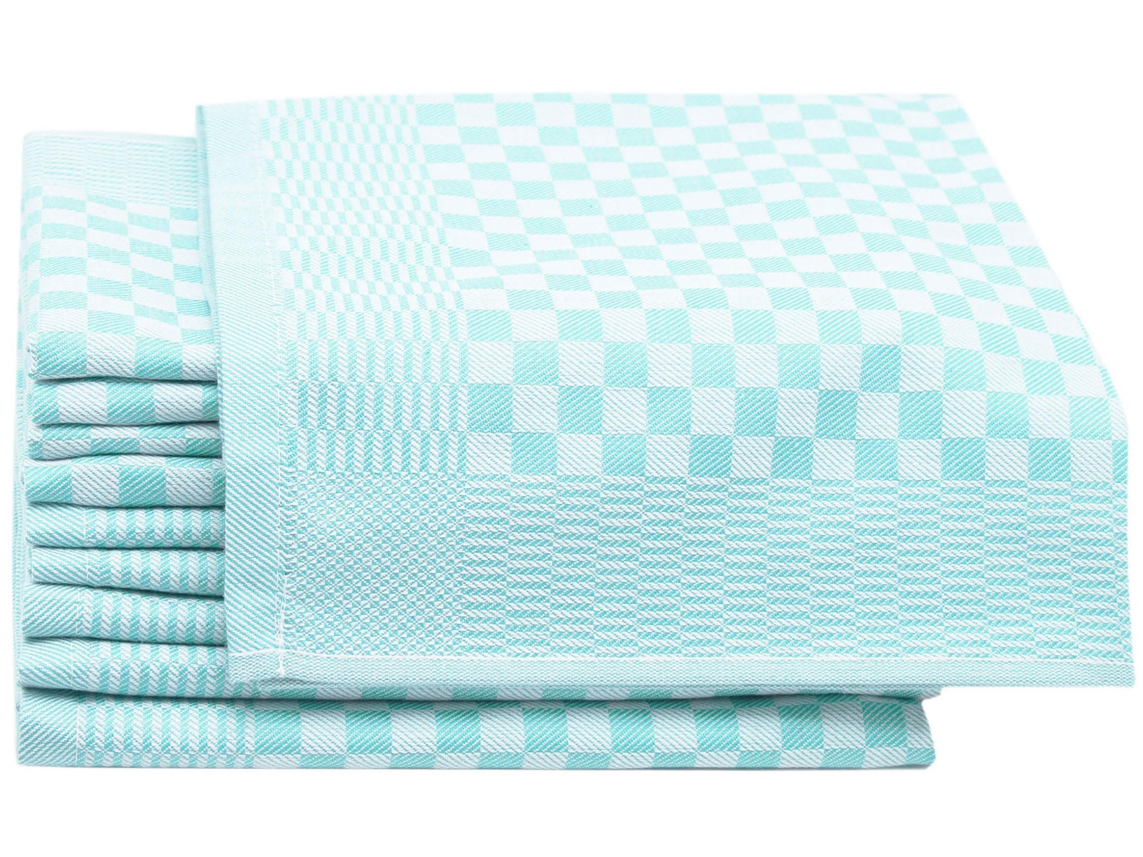 ZOLLNER Lot de 10 torchons en Coton de 46x70 cm - Super absorbants et Robustes - lavables jusqu'à 60°C - à Carreaux Or - qualité gastronomique - certifiés Oeko Tex