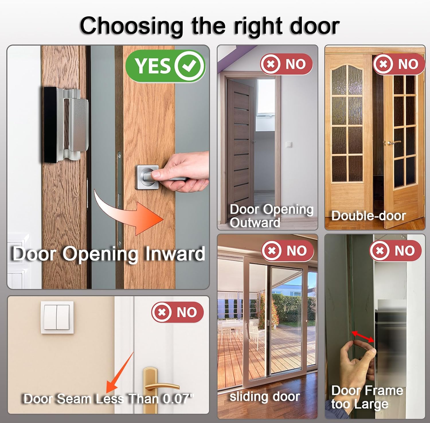 2 Pack Door Locks (3rd-Generation) for Kids Safety, Reinforcement Lock for Inside Swinging Door, Premium Aluminum Alloy Door Lock Latch to Prevent Unauthorized Entry & Children's Sneaking Out