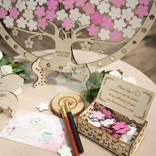 Miniatura 3 de Cherry Blossom Tree Wedding Guest Book Alternative, Flower Wedding Guest Book, Cherry tree with Blossoms Flower Guest Book, Alternative Wedding