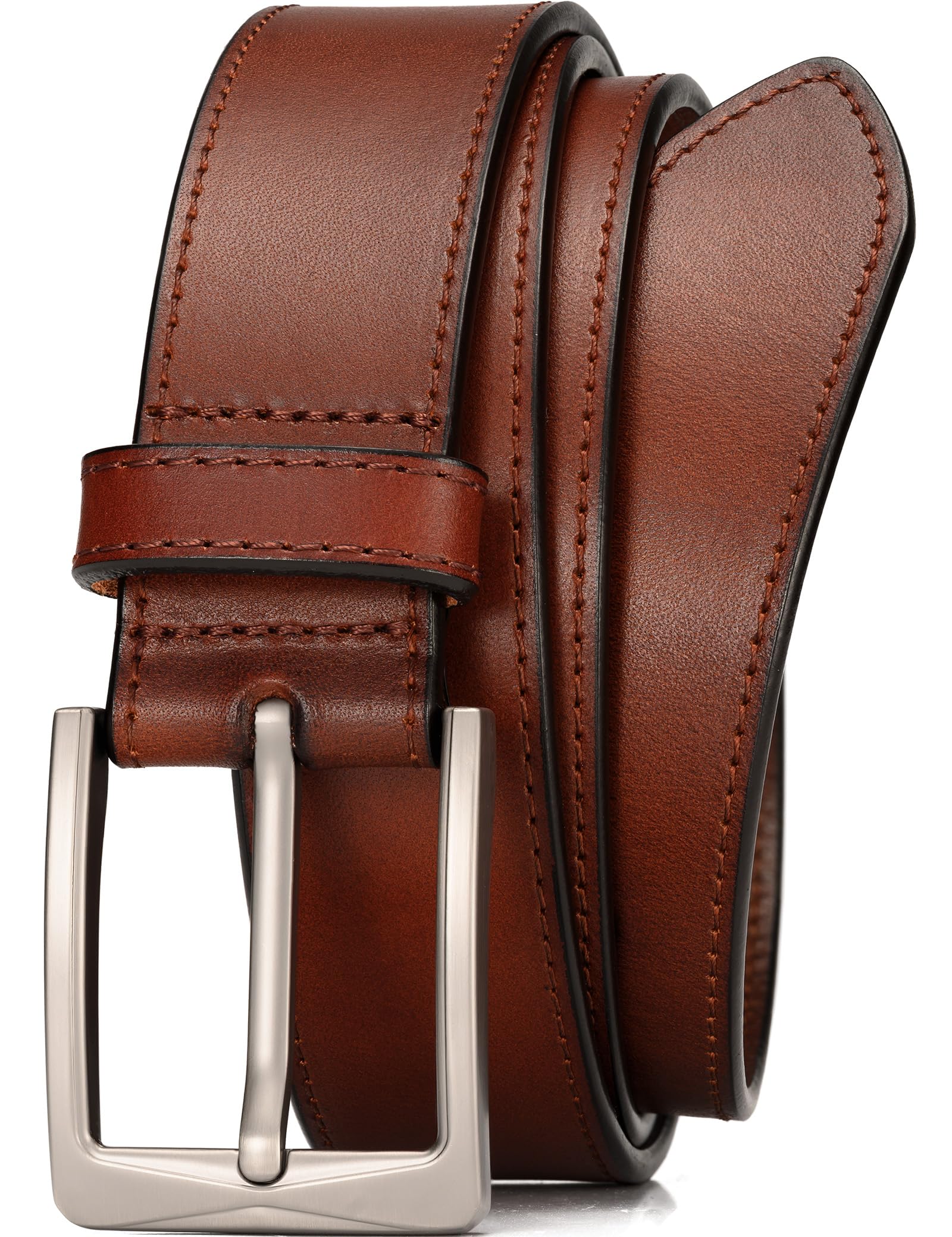 WOLFANT Mens 35mm Dress Casual Belt 100 Italian Full Grain Real Solid Leather