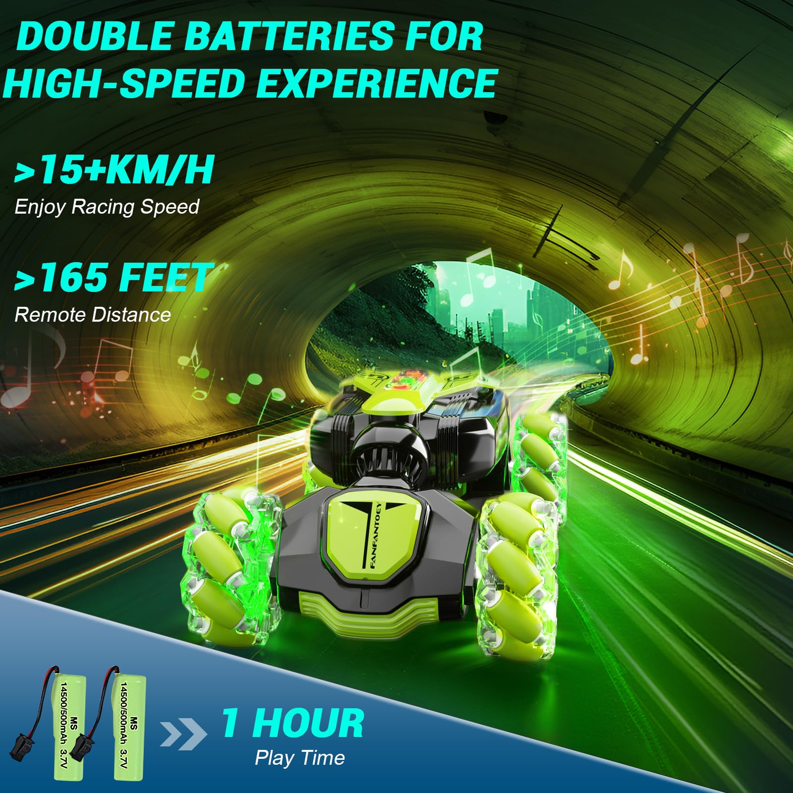 Gesture Sensing Remote Control Stunt Car - Boys Toys Age 6-8-12, 4WD Hand Controlled RC Twist Car with Light & Music, Cool Birthday Presents and Ideas Gifts for Kids Age 3 4 5 6 7 9 10 11 12 Years Old