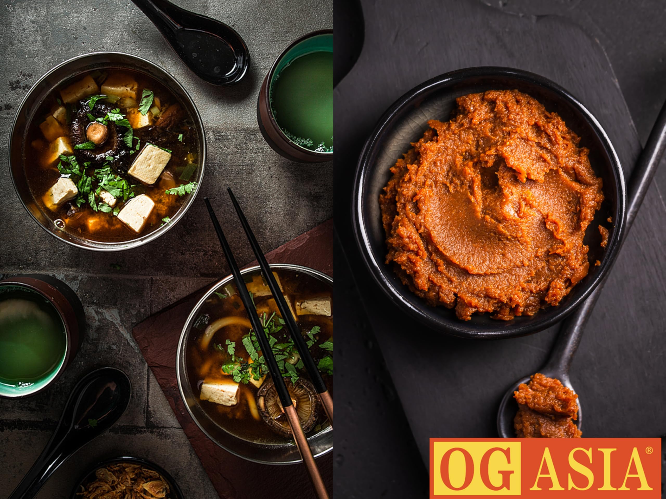 SHINJYO Miso Paquete doble – Pasta de miso oscuro y claro – Shiro & Aka – Paquete doble original Japón – OG ASIA – 600 g